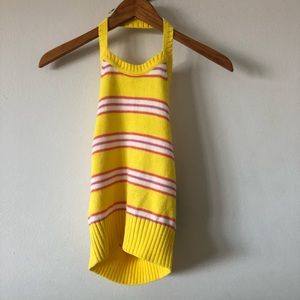 Striped Halter Sweater Top Sz S